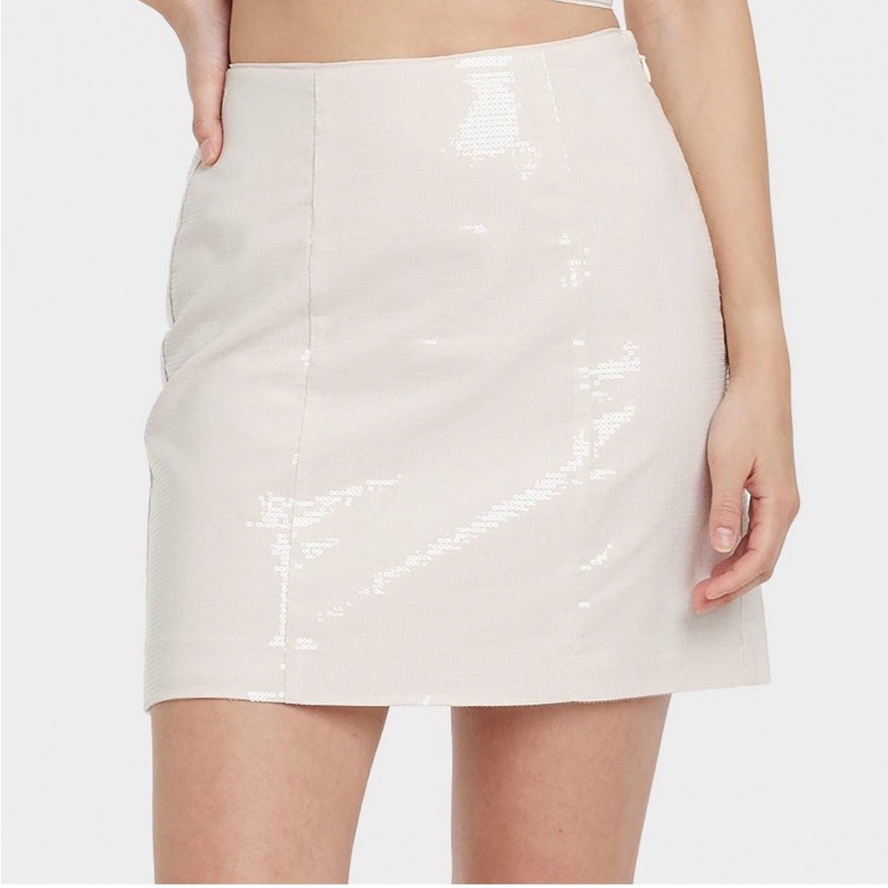 A New Day Shimmering tan Mini Skirt